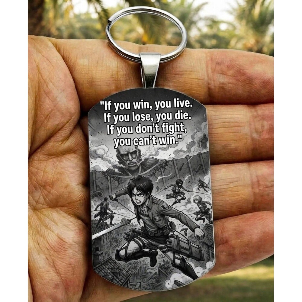 Attack On Titan Monster Horror Art Stainless Keychain Anime Japan Comic Cartoon